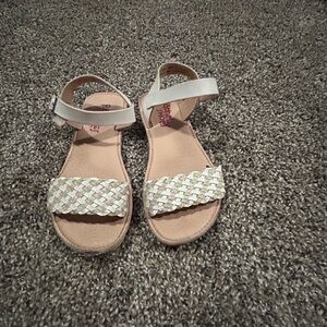 Rachel Shoes White Braided Strap Girls' Sandals